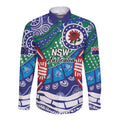 Australia New South Wales Long Sleeve Button Shirt NSW Orta Recens Quam Pura Nites