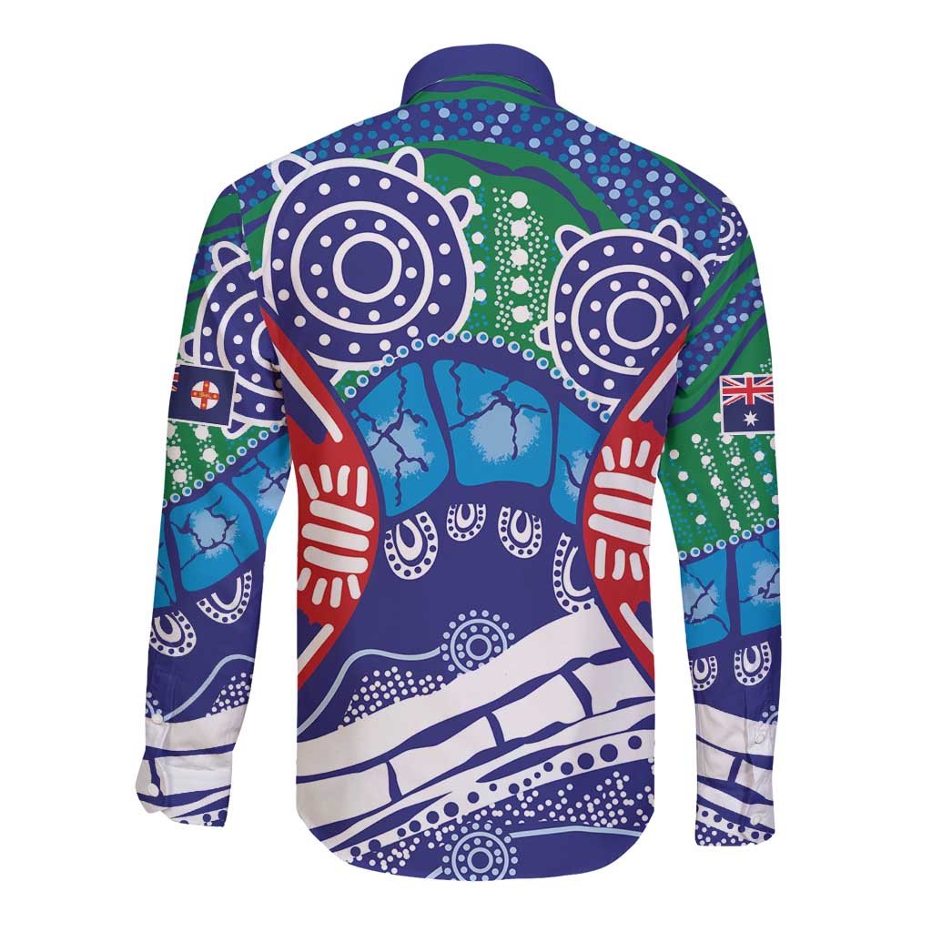 Australia New South Wales Long Sleeve Button Shirt NSW Orta Recens Quam Pura Nites