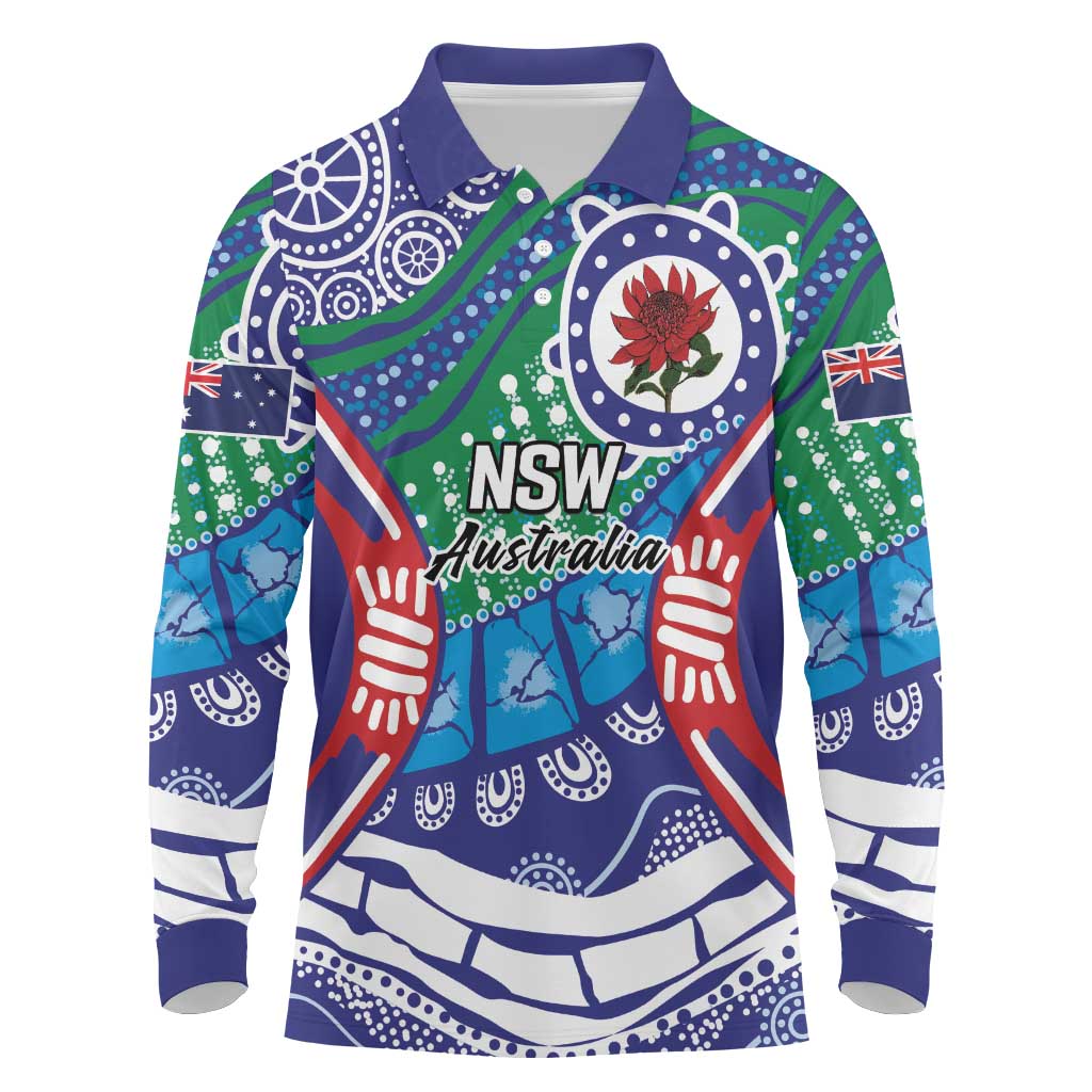 Australia New South Wales Long Sleeve Polo Shirt NSW Orta Recens Quam Pura Nites