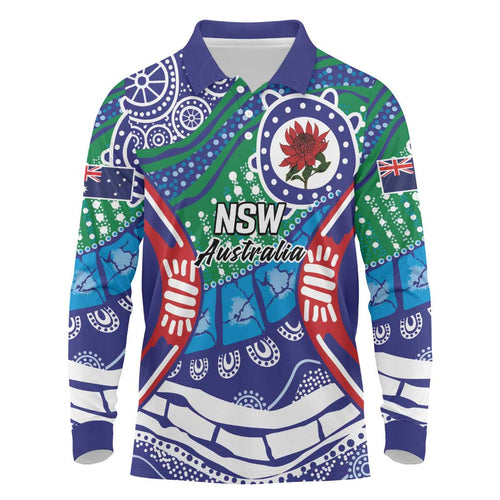 Australia New South Wales Long Sleeve Polo Shirt NSW Orta Recens Quam Pura Nites