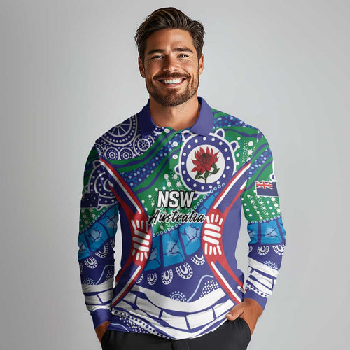 Australia New South Wales Long Sleeve Polo Shirt NSW Orta Recens Quam Pura Nites