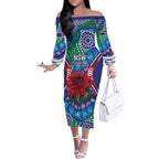 Australia New South Wales Off The Shoulder Long Sleeve Dress NSW Orta Recens Quam Pura Nites