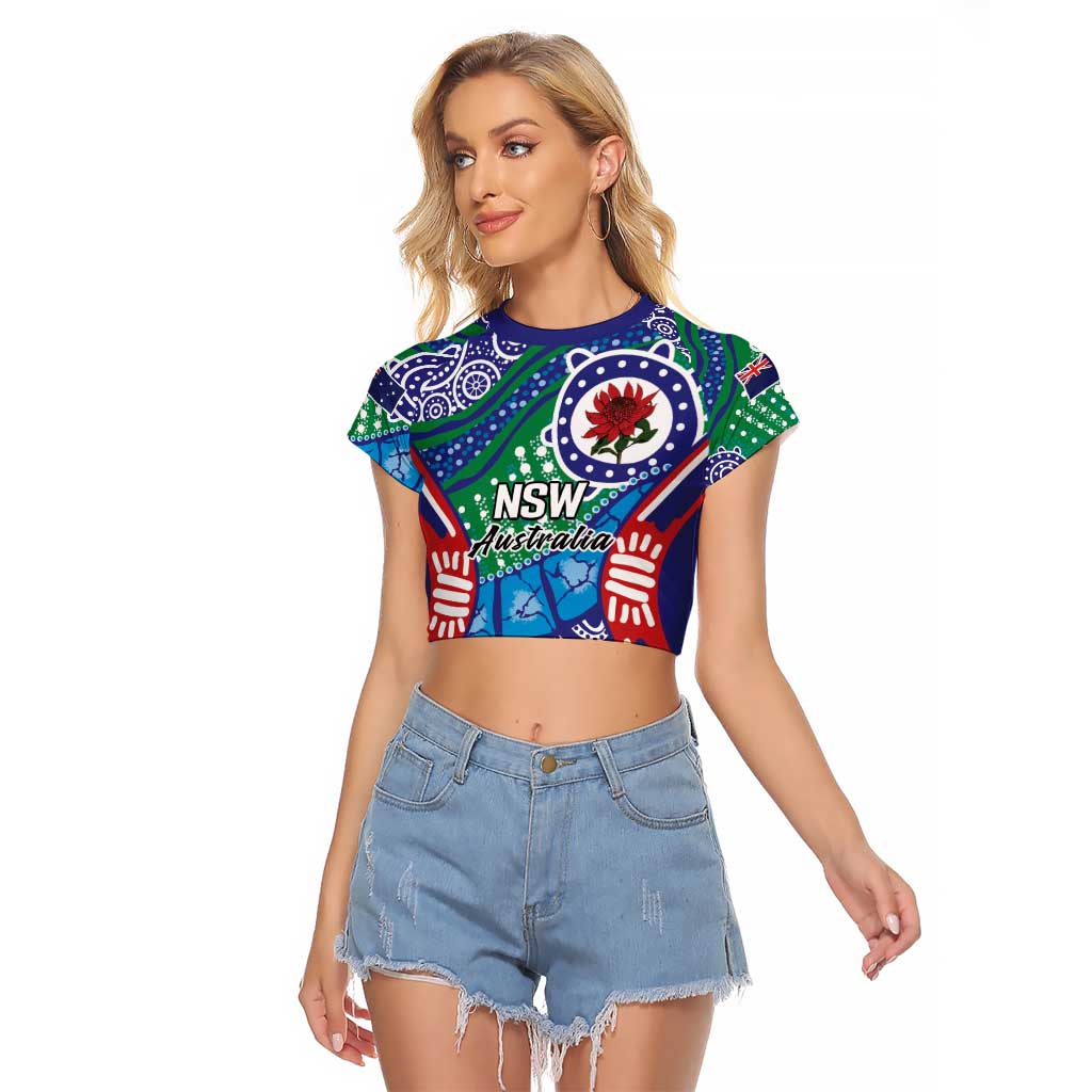 Australia New South Wales Raglan Cropped T Shirt NSW Orta Recens Quam Pura Nites