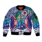 Australia New South Wales Sleeve Zip Bomber Jacket NSW Orta Recens Quam Pura Nites