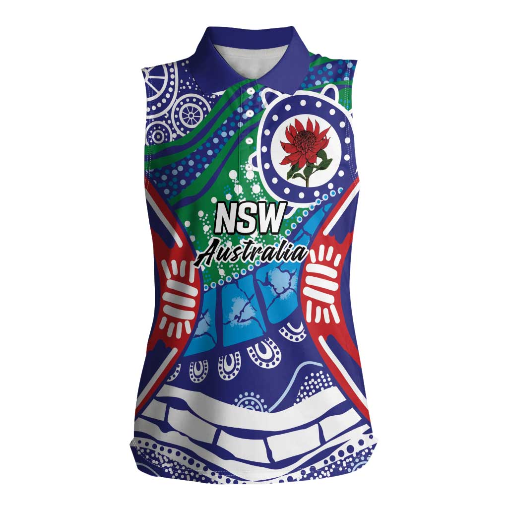 Australia New South Wales Women Sleeveless Polo Shirt NSW Orta Recens Quam Pura Nites