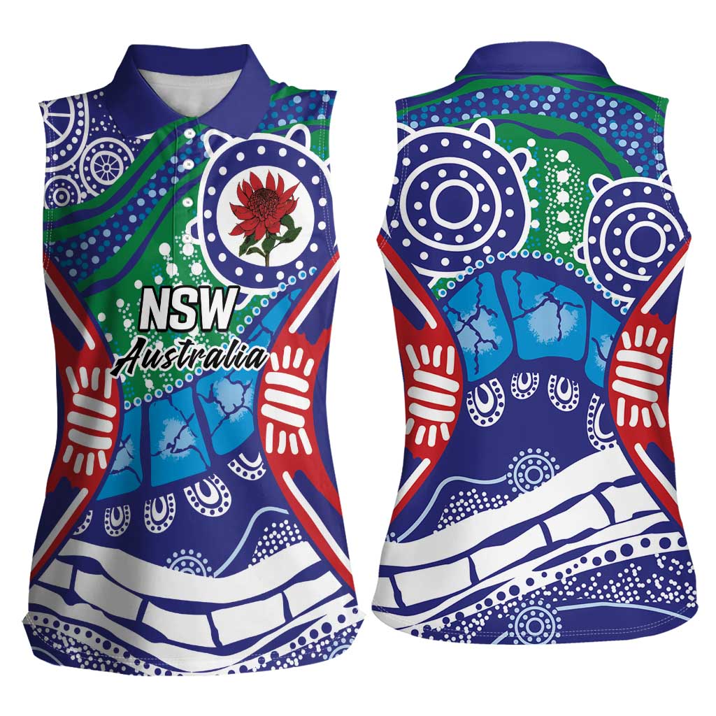 Australia New South Wales Women Sleeveless Polo Shirt NSW Orta Recens Quam Pura Nites