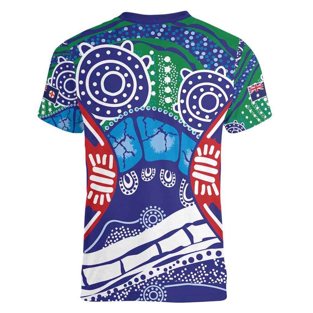 Australia New South Wales Women V-Neck T-Shirt NSW Orta Recens Quam Pura Nites