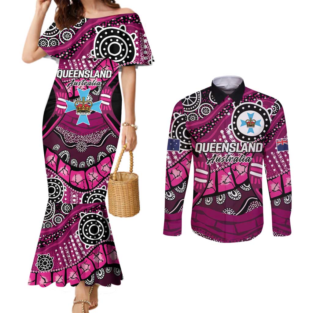 Australia Queensland Audax at Fidelis Couples Matching Mermaid Dress and Long Sleeve Button Shirt