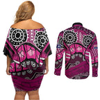 Australia Queensland Audax at Fidelis Couples Matching Off Shoulder Short Dress and Long Sleeve Button Shirt