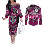 Australia Queensland Audax at Fidelis Couples Matching Off The Shoulder Long Sleeve Dress and Long Sleeve Button Shirt