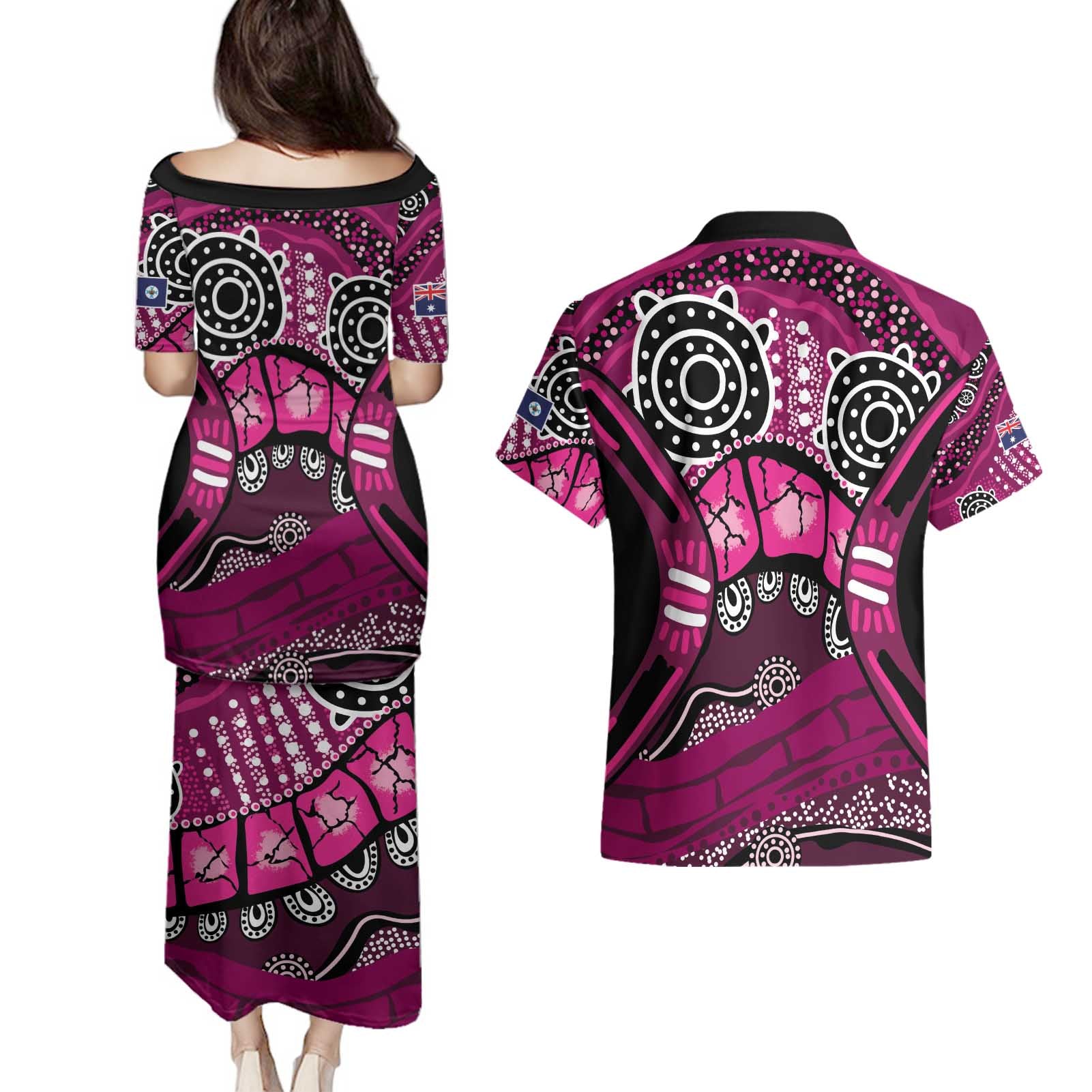 Australia Queensland Audax at Fidelis Couples Matching Puletasi and Hawaiian Shirt