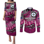 Australia Queensland Audax at Fidelis Couples Matching Puletasi and Long Sleeve Button Shirt