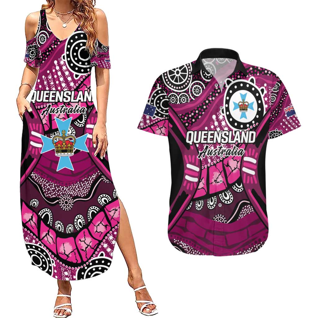 Australia Queensland Audax at Fidelis Couples Matching Summer Maxi Dress and Hawaiian Shirt