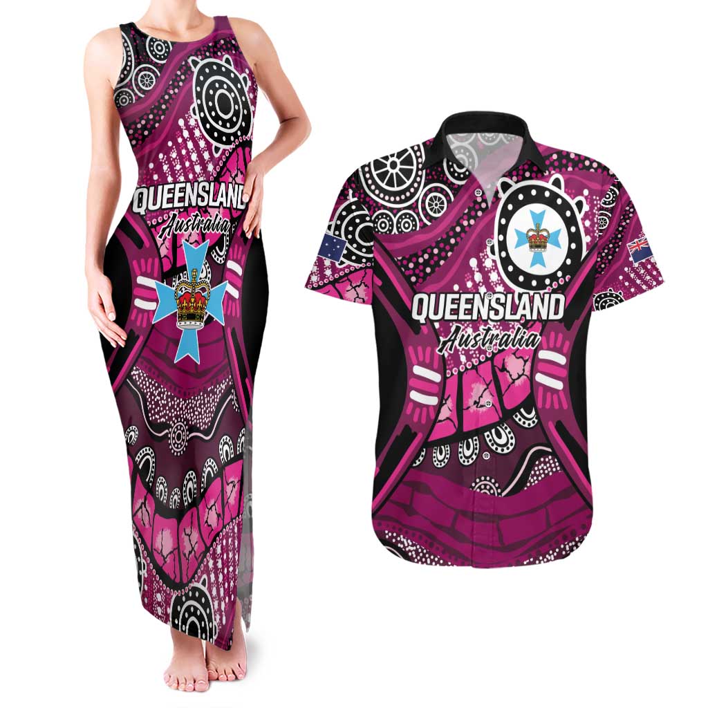 Australia Queensland Audax at Fidelis Couples Matching Tank Maxi Dress and Hawaiian Shirt