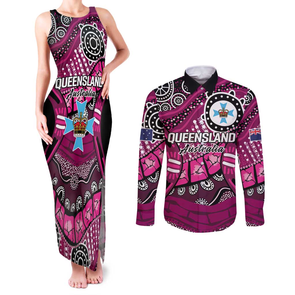 Australia Queensland Audax at Fidelis Couples Matching Tank Maxi Dress and Long Sleeve Button Shirt