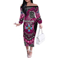 Australia Queensland Audax at Fidelis Off The Shoulder Long Sleeve Dress