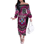 Australia Queensland Audax at Fidelis Off The Shoulder Long Sleeve Dress