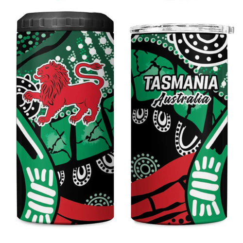 Australia Tasmania State 4 in 1 Can Cooler Tumbler Ubertas et Fidelitas