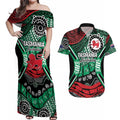 Australia Tasmania State Couples Matching Off Shoulder Maxi Dress and Hawaiian Shirt Ubertas et Fidelitas