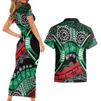 Australia Tasmania State Couples Matching Short Sleeve Bodycon Dress and Hawaiian Shirt Ubertas et Fidelitas
