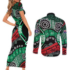 Australia Tasmania State Couples Matching Short Sleeve Bodycon Dress and Long Sleeve Button Shirt Ubertas et Fidelitas