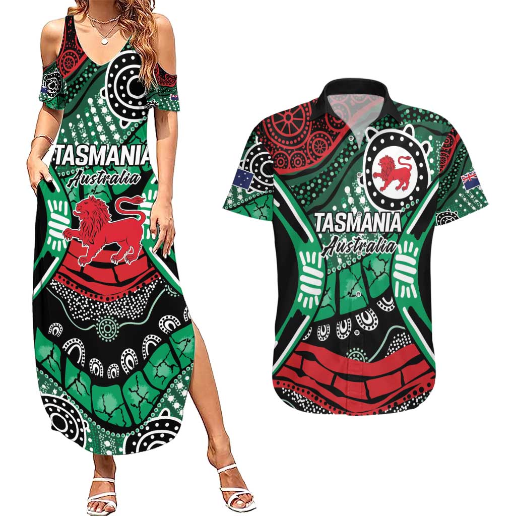 Australia Tasmania State Couples Matching Summer Maxi Dress and Hawaiian Shirt Ubertas et Fidelitas