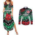 Australia Tasmania State Couples Matching Summer Maxi Dress and Long Sleeve Button Shirt Ubertas et Fidelitas
