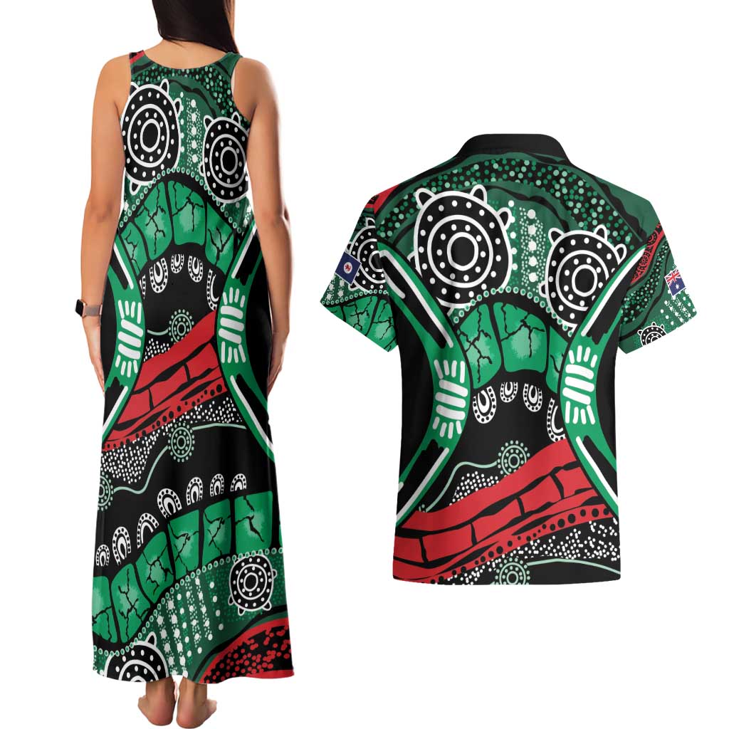 Australia Tasmania State Couples Matching Tank Maxi Dress and Hawaiian Shirt Ubertas et Fidelitas