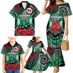 Australia Tasmania State Family Matching Mermaid Dress and Hawaiian Shirt Ubertas et Fidelitas