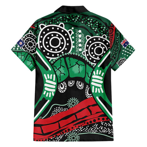 Australia Tasmania State Family Matching Off Shoulder Short Dress and Hawaiian Shirt Ubertas et Fidelitas