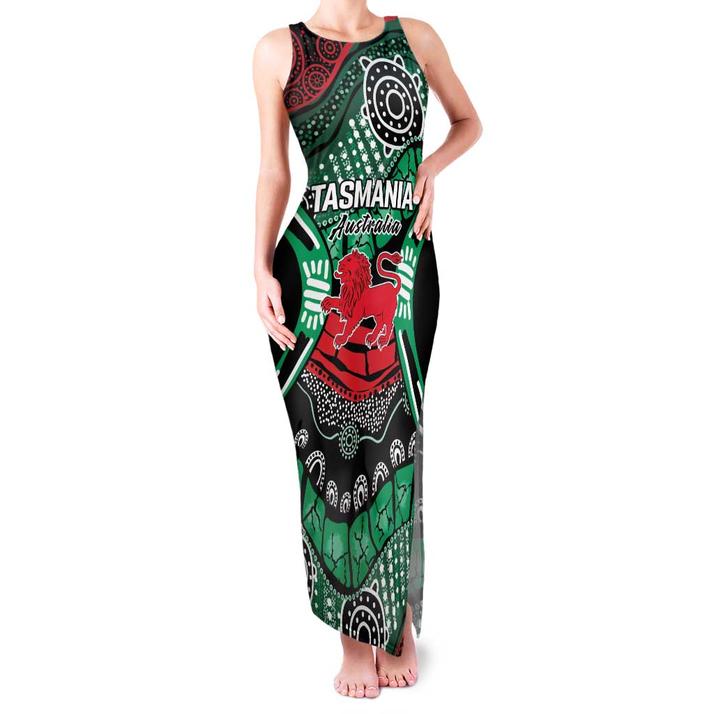 Australia Tasmania State Family Matching Tank Maxi Dress and Hawaiian Shirt Ubertas et Fidelitas