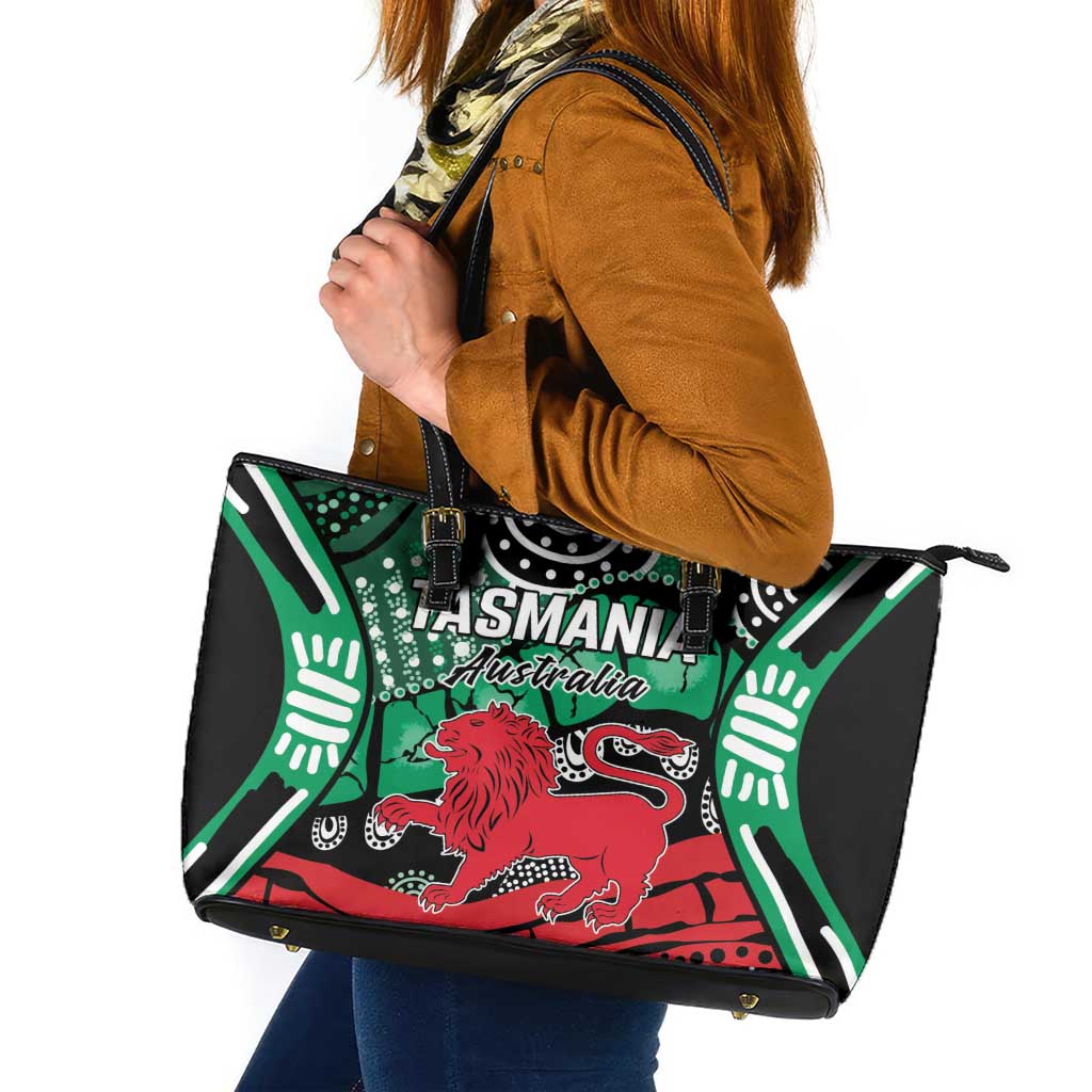 Australia Tasmania State Leather Tote Bag Ubertas et Fidelitas