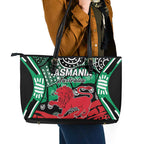 Australia Tasmania State Leather Tote Bag Ubertas et Fidelitas
