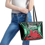 Australia Tasmania State Leather Tote Bag Ubertas et Fidelitas