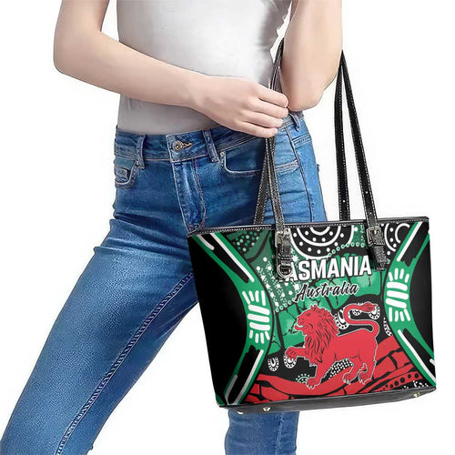 Australia Tasmania State Leather Tote Bag Ubertas et Fidelitas