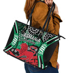 Australia Tasmania State Leather Tote Bag Ubertas et Fidelitas