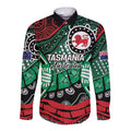Australia Tasmania State Long Sleeve Button Shirt Ubertas et Fidelitas