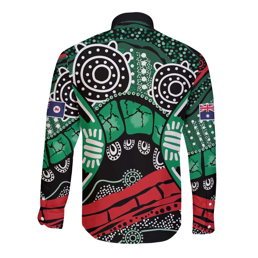 Australia Tasmania State Long Sleeve Button Shirt Ubertas et Fidelitas
