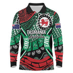 Australia Tasmania State Long Sleeve Polo Shirt Ubertas et Fidelitas