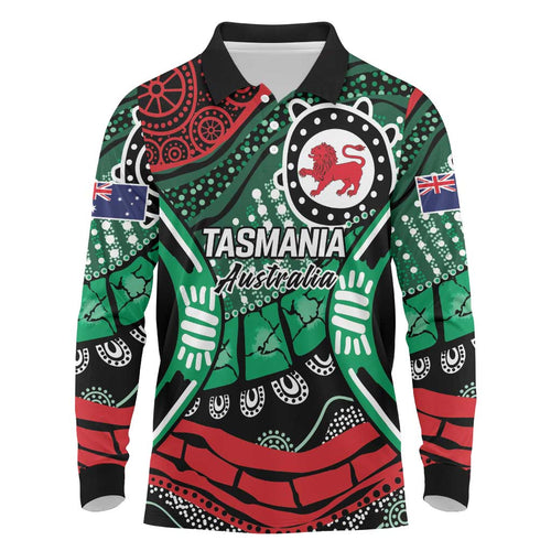 Australia Tasmania State Long Sleeve Polo Shirt Ubertas et Fidelitas
