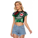 Australia Tasmania State Raglan Cropped T Shirt Ubertas et Fidelitas