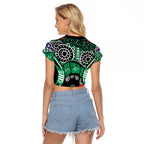 Australia Tasmania State Raglan Cropped T Shirt Ubertas et Fidelitas