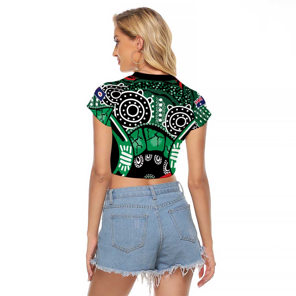 Australia Tasmania State Raglan Cropped T Shirt Ubertas et Fidelitas