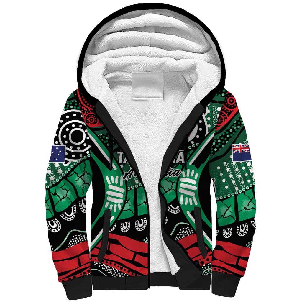 Australia Tasmania State Sherpa Hoodie Ubertas et Fidelitas