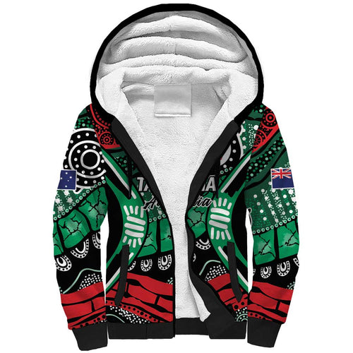 Australia Tasmania State Sherpa Hoodie Ubertas et Fidelitas
