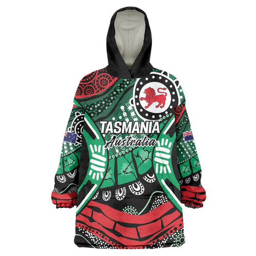 Australia Tasmania State Wearable Blanket Hoodie Ubertas et Fidelitas
