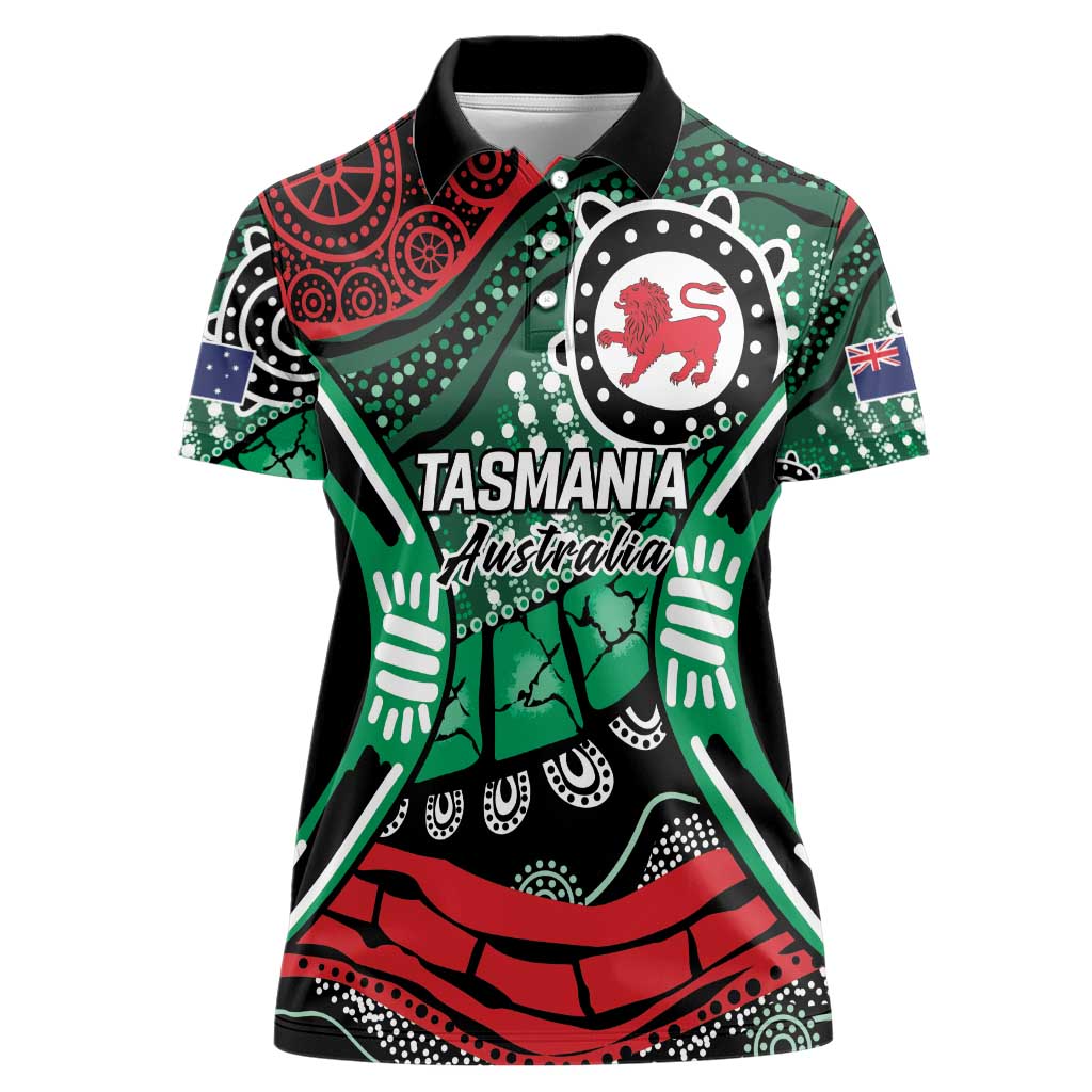 Australia Tasmania State Women Polo Shirt Ubertas et Fidelitas