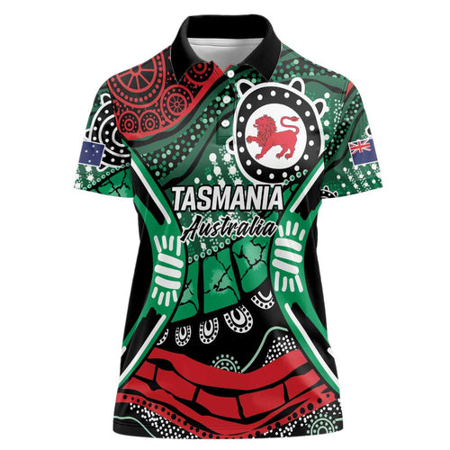 Australia Tasmania State Women Polo Shirt Ubertas et Fidelitas