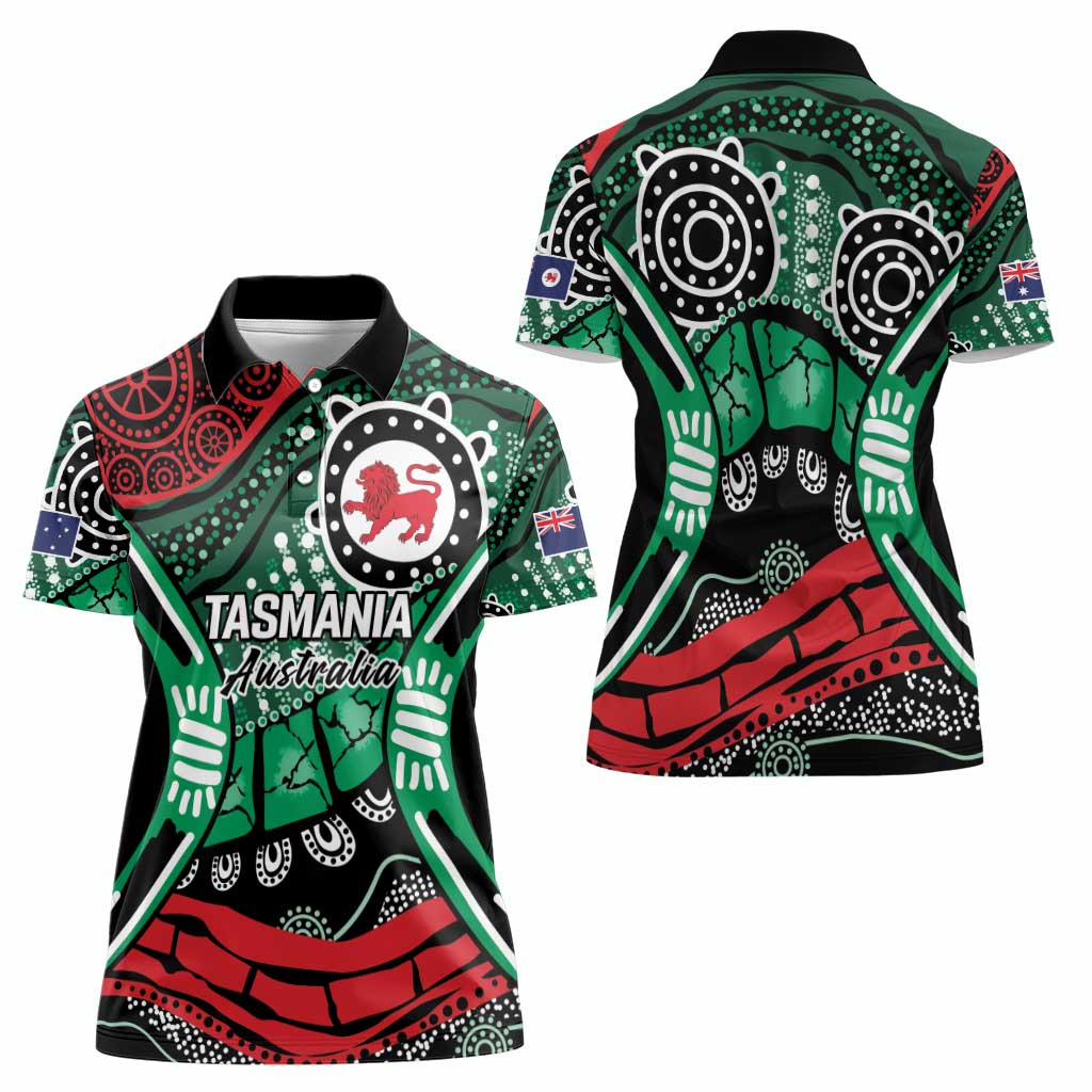 Australia Tasmania State Women Polo Shirt Ubertas et Fidelitas