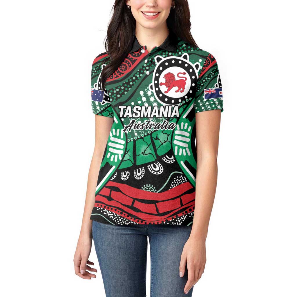 Australia Tasmania State Women Polo Shirt Ubertas et Fidelitas